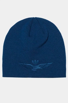 Чоловіча в'язана шапка з принтом Aeronautica Militare 8394 L