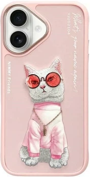 Панель Nimmy Glasses Cool Cat для Apple iPhone 16 Pink (6971080319334)