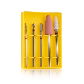 Стартовий набір фрез Nail Drill для тонкої кутикули SET-5R RED (5 фрези, м'яка абразивність)