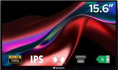 Монітор портативний сенсорний 15.6" Verbatim PMT-15 Full HD IPS 60 Гц Б/В