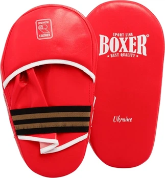 Лапы прямые боксерские Boxer кожвинил 1 мм Красные (IV2008-01R)