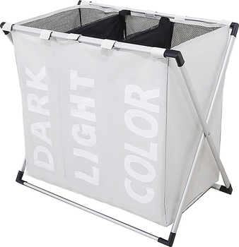 Kosz na pranie Hedo potrójny 130 l Biały 54566 (5904041118814)