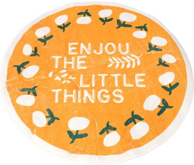 Dywanik dziecięcy Hedo okrągły antypoślizgowy w kwiatowy wzór żółty 100 x 100 cm (5904041141195)