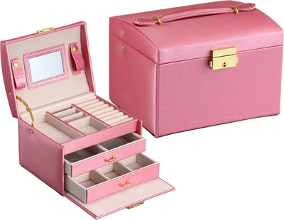 Шкатулка для біжутерії Lelani темно-рожева 13 x 15 x 18 cм (5902734875198)