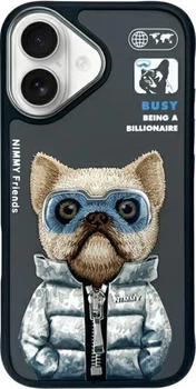 Etui plecki Nimmy Cool&Cute 2.0 Dog do Apple iPhone 16 Black (6971080319396)