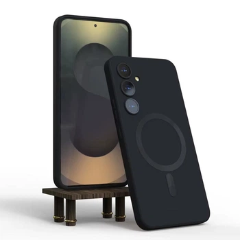 Чохол силіконовий з магнітом протиударний Case with MagSafe для Samsung Galaxy S24 та Samsung S25 чорний