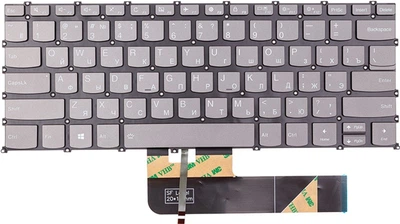 Клавіатура для ноутбука PowerPlant Lenovo IdeaPad C340-14IWL, темно-сіра, підсвічування (KB315680)