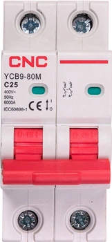 Модульний автоматичний вимикач CNC Electric YCB9-80M 2P C25 6ka (NV821518)