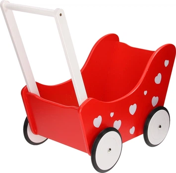 Коляска для ляльок Playwood дерев'яна Червона 2490182 (8719348001472)