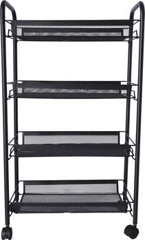 Візок для ванної кімнати Hedo з 4 полицями Чорний 87072 (5904041145063)