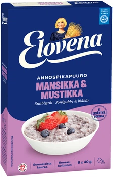 Упаковка Овсяная каша ELOVENA клубника и черника 240 г х 9 шт