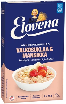 Упаковка Овсяная каша ELOVENA белый шоколад и клубника 210 г х 9 шт