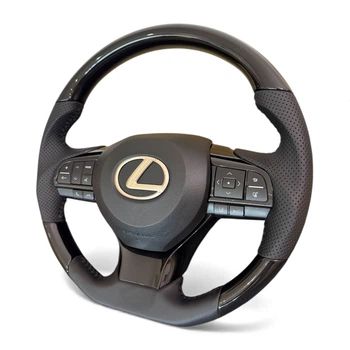 Анатомический руль для Lexus LX470, GX470. Рояльный лак. В стиле LX570. Серый логотип.