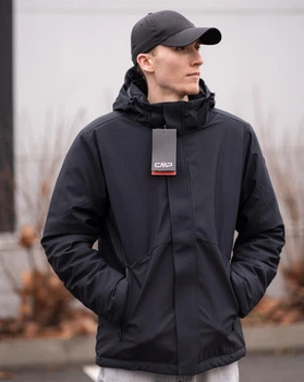 Мужская куртка CMP JACKET SNAPS HOOD FEEL WARM 34K0197-U901 52 (XL) черная (11910079)