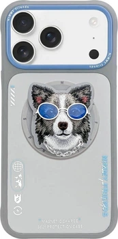 Etui plecki Nimmy Glasses Cool Dog MagSafe do Apple iPhone 17 Gray (6971080314438)