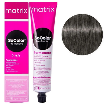Крем-краска Matrix SoColor Pre-Bonded Cream №6AA Шатен глубокий пепельный 90 мл (26601WB)
