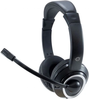 Słuchawki Conceptronic Stereo 3.5mm Headset Przewodowe Czarne (POLONA02B)