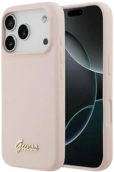 Чохол Guess Silicone Script Metal Logo MagSafe для Apple iPhone 17 Pro Pink (3666339553081)