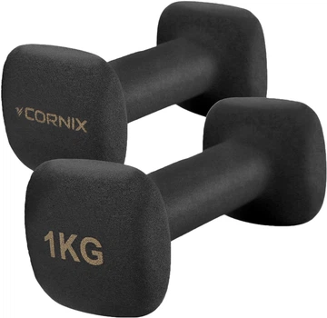 Гантели виниловые Cornix Square 2 x 1 кг XR-0406 Black