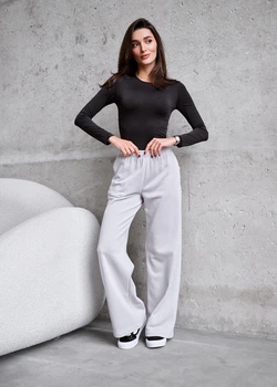Женские Спортивные Штаны Стаф Светло-серые Однотонные Staff Mon Light Gray XS (373608)