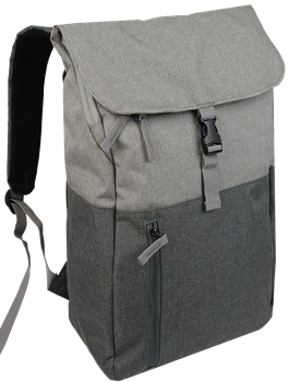 Рюкзак міський Live in style 18L Сірий із клапаном на фастексі для документів А4