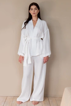 Костюм кимоно с брюками из муслина Ivory (XS)