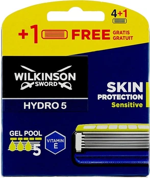 Змінні касети (картриджі леза) для гоління Wilkinson Sword Hydro 5 SKIN protection Sensitive Vitamin E 5 шт.