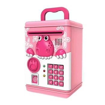 Сейф копилка Piggy Bank Smart с автоматическим приемником купюр и паролем для детей 6002A_Pink