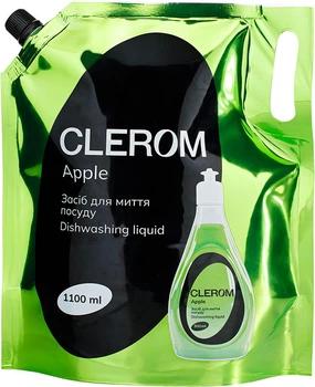 Засіб для миття посуду Clerom Apple Дой-пак 1.1 л (4820287020067)