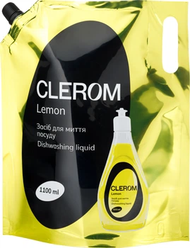 Засіб для миття посуду Clerom Lemon Дой-пак 1.1 л (4820287020036)