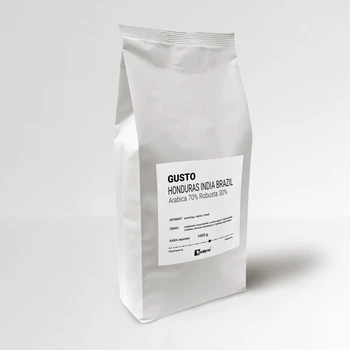 Кава зернова GUSTO 1 кг ГУСТО Купаж: Арабіка 70% Робуста 30% Свіжообсмажена кава в зернах