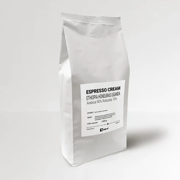 Кава зернова ESPRESSO CREAM 1 кг ЕСПРЕСО КРЕМ Купаж: Арабіка 90% Робуста 10% Свіжообсмажена кава в зернах