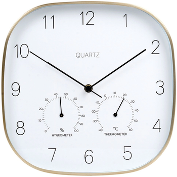 Настінний годинник Vilde 568132 з термометром гігрометром Білий Золотий 28.5 см (8720573546430)