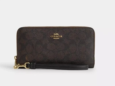 Кошелек Coach Long Zip Around Wallet In Signature Canvas.(арт.2129)