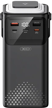 УМБ XO PR286 50000 mAh 2xUSB-А/USB-C порты USB-C/Lightning/microUSB/USB-A кабели Black (PR286.black)