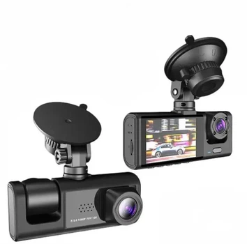 Відеореєстратор на 3 камери 200 mah 2" microSD Black Box Full HD 1080 105×44×30 мм з нічною зйомкою та G-сенсором