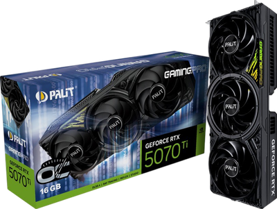 Відеокарта GeForce RTX 5070 Ti 16GB Palit GamingPro OC V1 (NE7507TS19T2-GB2031Y)