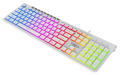 Клавіатура Vinga KB-460 RGB White