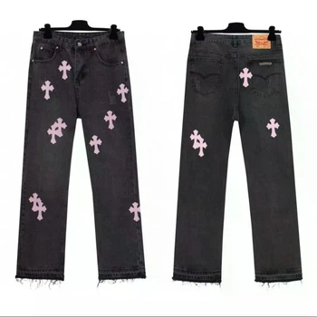 Джинси Chrome Hearts Cross Patch Black / Pink 36