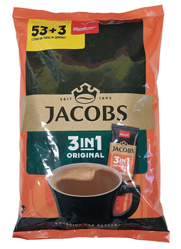 Кофе JACOBS 3 в 1 Original 53+3шт.*12г