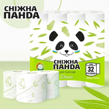 Туалетний папір Сніжна Панда Classic 32 рулонов