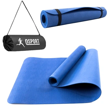 Коврик для йоги и фитнеса + чехол (йога мат, каремат спортивный) OSPORT Yoga Pro 3мм (OF-0089) Синий