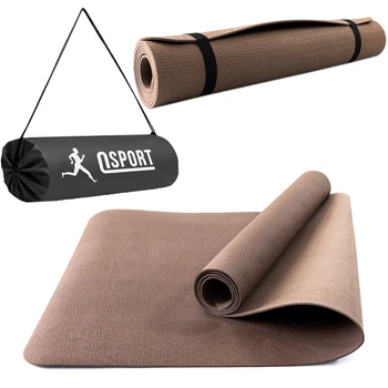Коврик для йоги и фитнеса + чехол (йога мат, каремат спортивный) OSPORT Yoga Pro 3мм (OF-0089) Коричневый