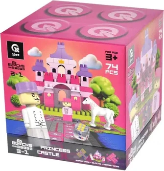 Конструктор Marioinex Block and Steps 3 в 1 Замок принцеси + Настільна гра 74 елементи QB300-004 (4823037611232)