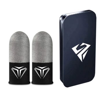 Игровые напальчники Seuno WRSP FEELERS Silver с серебряным волокном и металлическим кейсом для PUBG Mobile 1 пара (GS670)