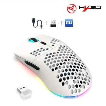 Беспроводная игровая мышь HXSJ 2.4G RGB – точность и стиль с перезаряжаемым аккумулятором