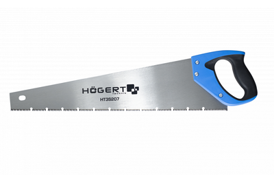 Пила ручна для деревини 450 мм з дрібним зубом 7 TPI Hogert (HT3S205)