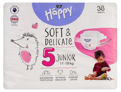Pieluszki Bella Baby Happy Rozmiar 5 11-18 kg 38 szt (5900516605513)