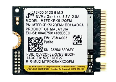 SSD Micron 2400 512Gb M.2 2230 PCIe 4.0 x4 NVMe (MTFDKBK512QFM