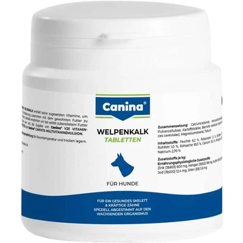 Витаминно-минеральная добавка Canina Welpenkalk 150табл. для оптимального развития скелета и зубной системы у щенков